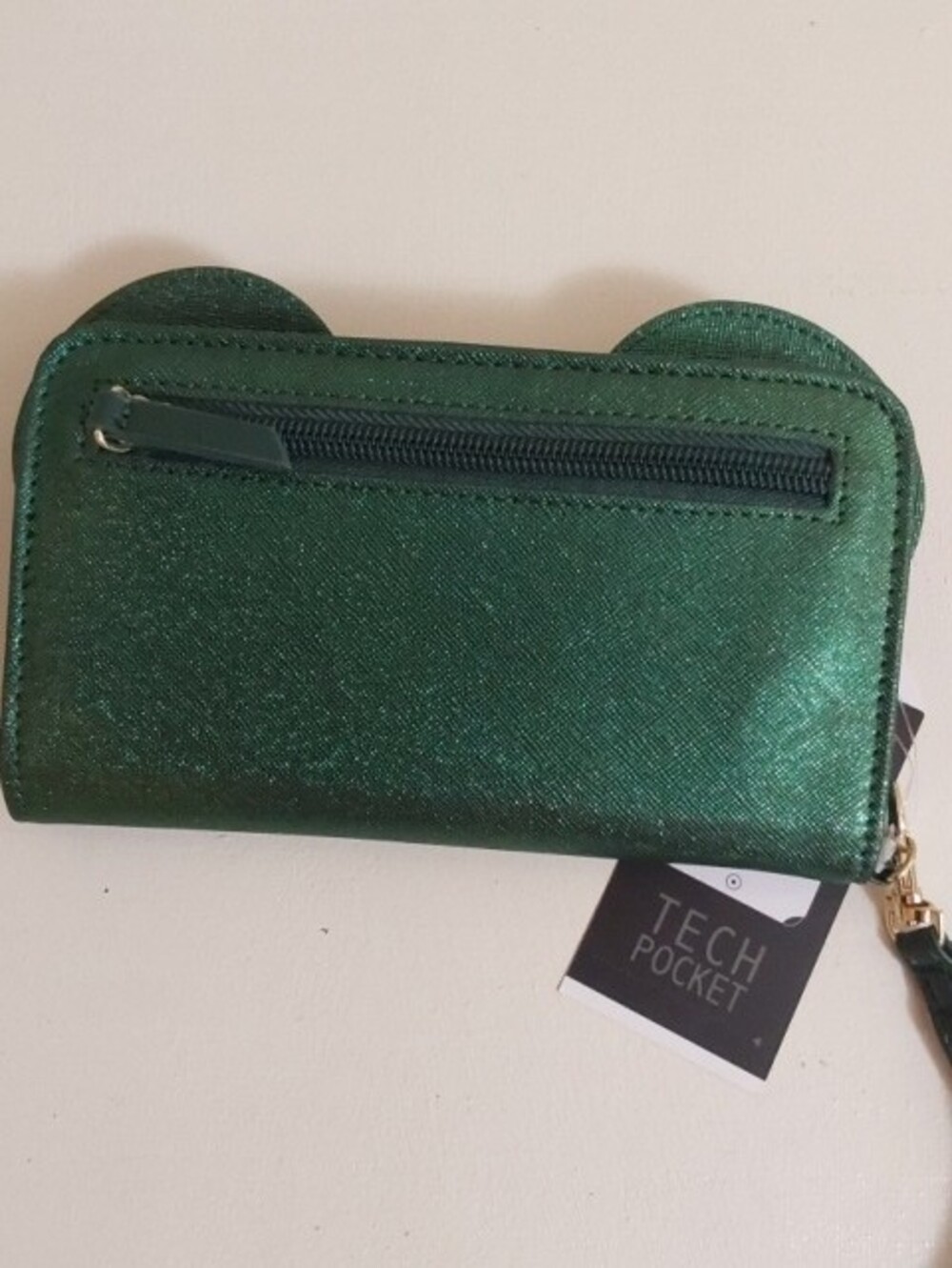 Disney Minnie Mouse Emerald Green Bow Wristlet Wallet - Picture 2 of 6